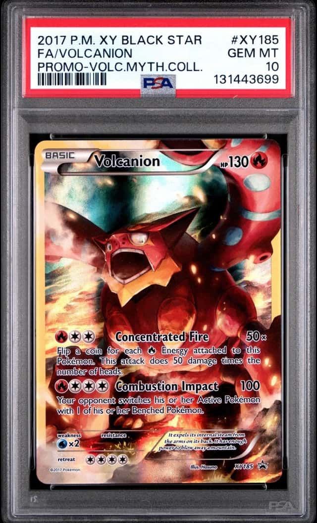 2017 POKEMON XY BLACK STAR PROMO #XY185 FULL ART/VOLCANION PSA 10