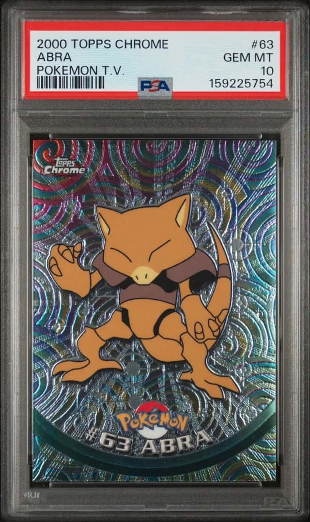 2000 TOPPS CHROME POKEMON T.V. #63 ABRA PSA 10