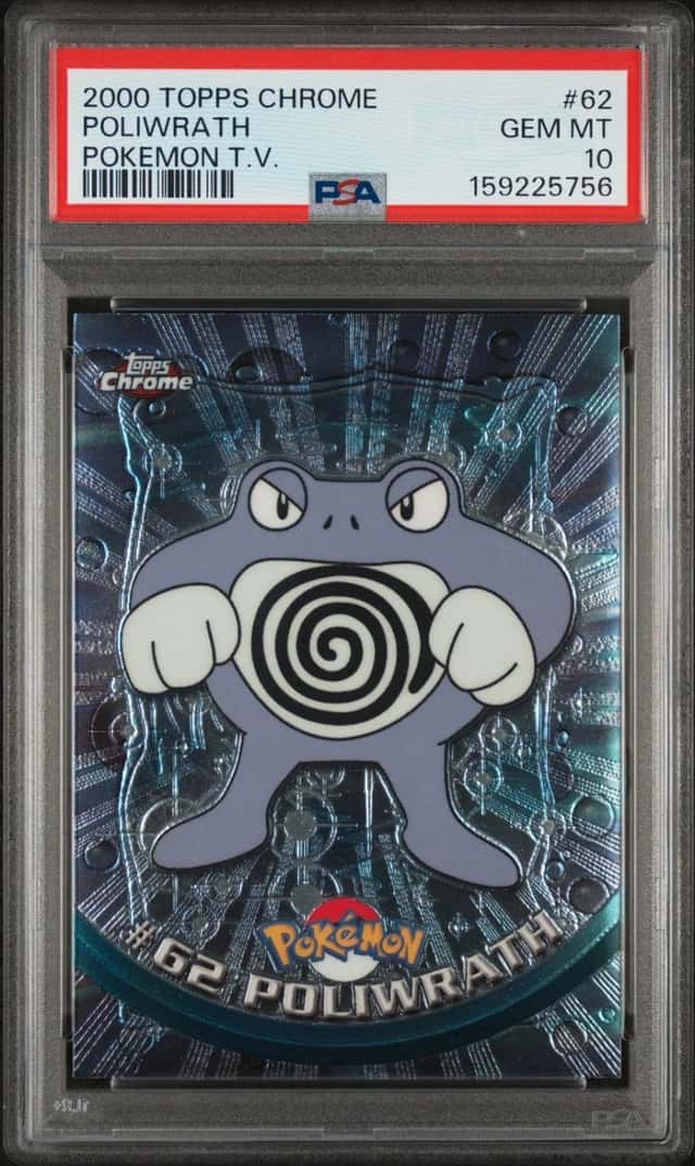 2000 TOPPS CHROME POKEMON T.V. #62 POLIWRATH PSA 10