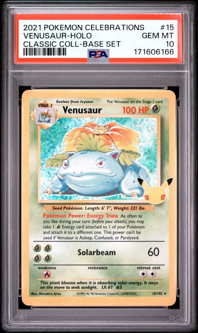 2021 POKEMON CELEBRATIONS CLASSIC COLLECTION #15 VENUSAUR-HOLO PSA 10