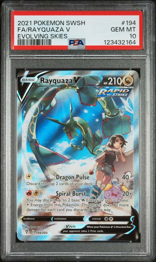 2021 Pokemon SWSH Evolving Skies #194 FA Rayquaza V PSA 10 GEM MINT