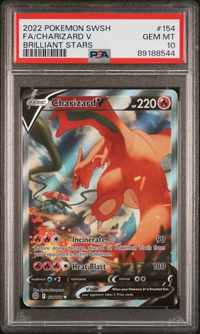 2022 Pokemon SWSH Brilliant Stars #154 FA Charizard V PSA 10 GEM MINT