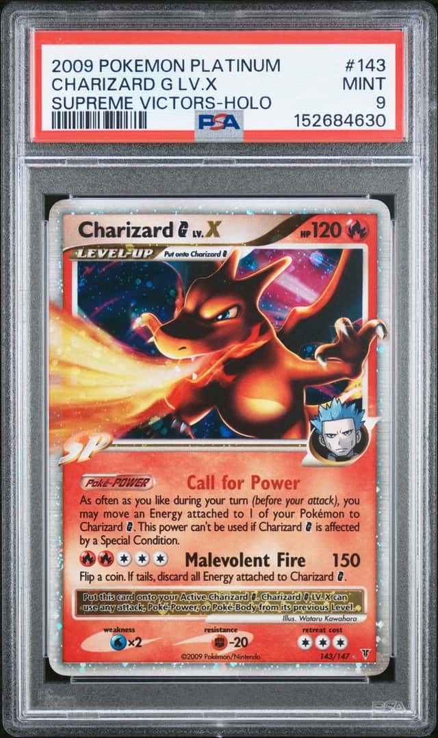 2009 Pokemon Platinum Supreme Victors Charizard G LV.X Holo #143/147 PSA 9