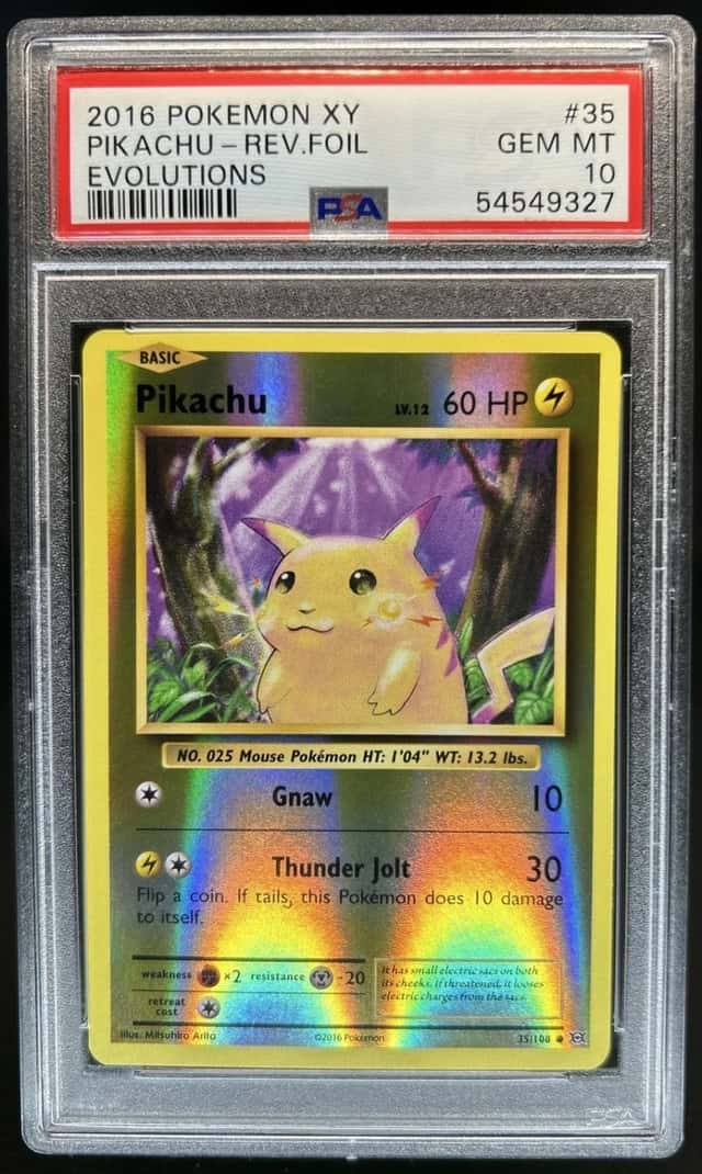2016 Pokemon XY Evolutions Pikachu Reverse Holo #35/108 PSA 10 GEM MINT