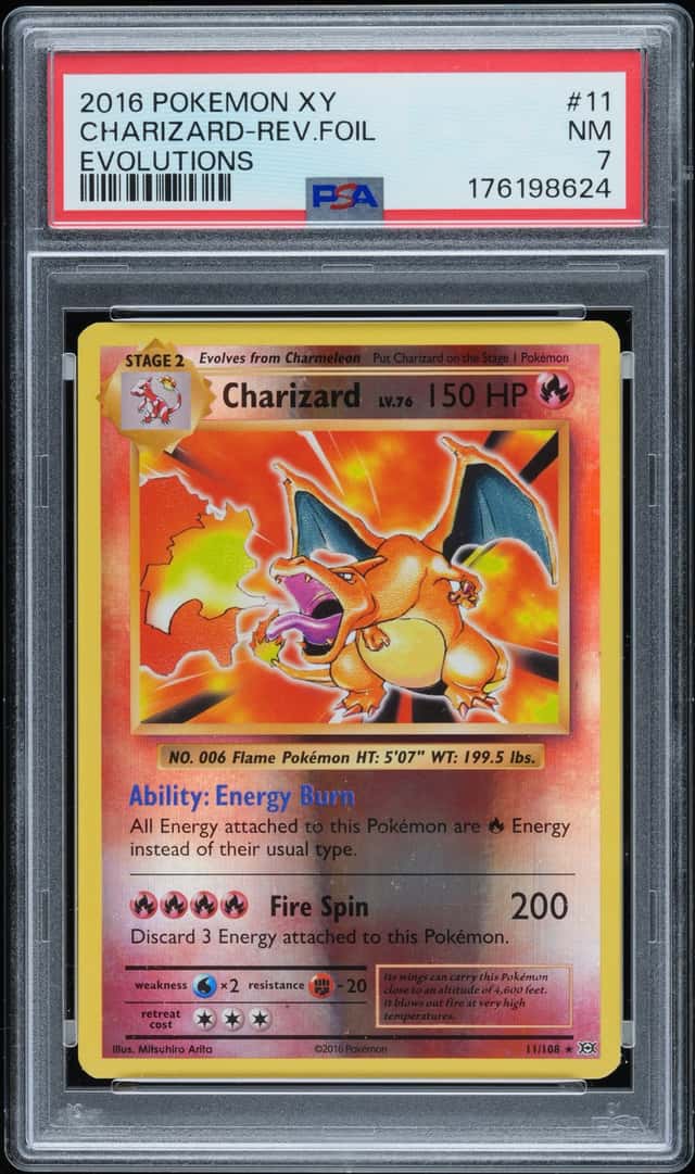 2016 Pokemon Charizard Reverse Foil XY Evolutions 11/108 PSA 7