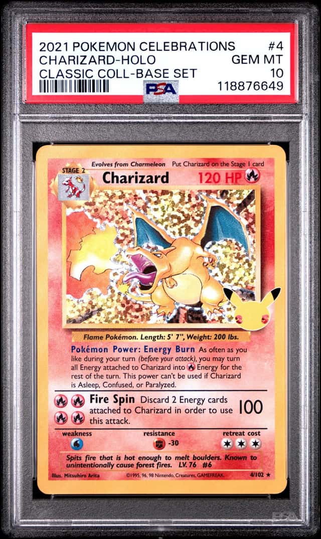 2021 POKEMON CELEBRATIONS CLASSIC COLLECTION #4 CHARIZARD-HOLO PSA 10
