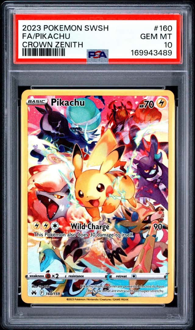 Pokemon TCG Pikachu 160/159 Crown Zenith Secret Rare Full Art Holo PSA 10