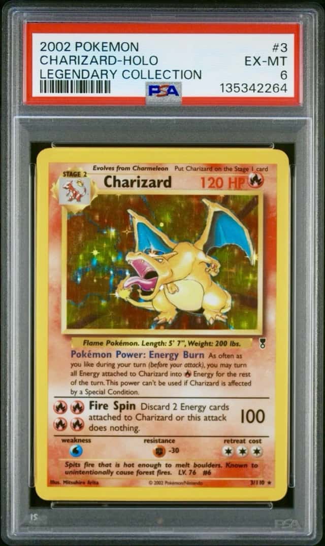 2002 POKEMON LEGENDARY COLLECTION #3 CHARIZARD HOLO PSA 6