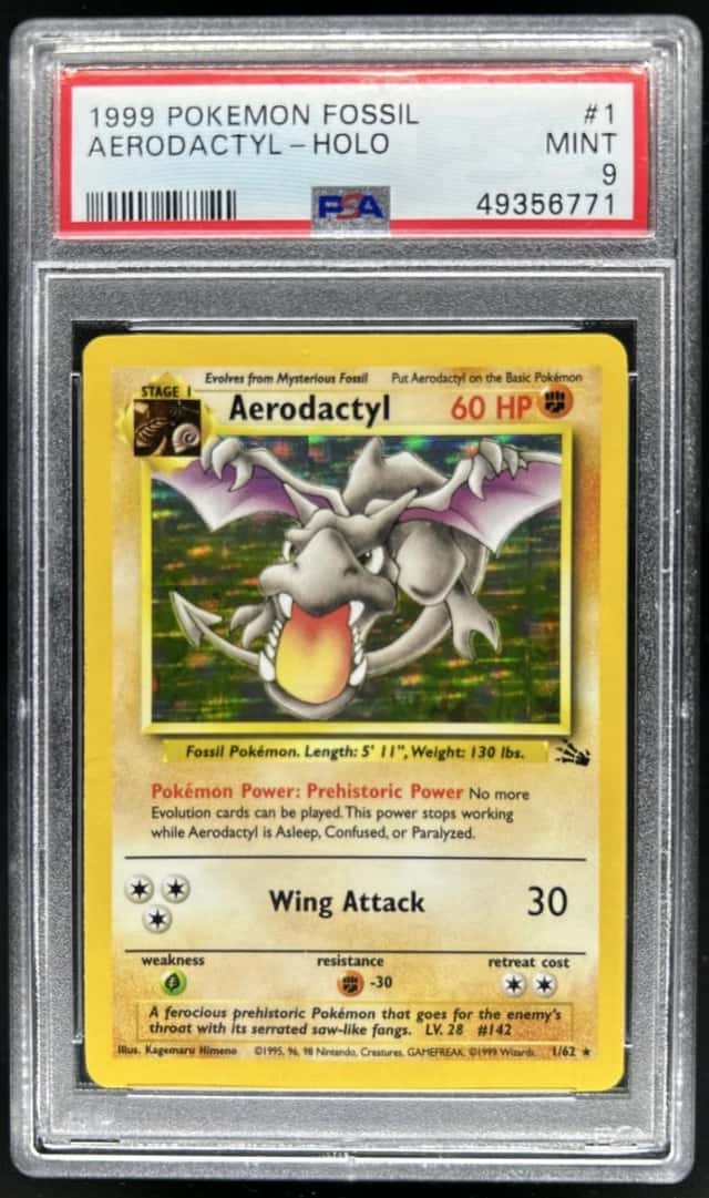 1999 Pokemon Fossil Aerodactyl #1/62 PSA 9