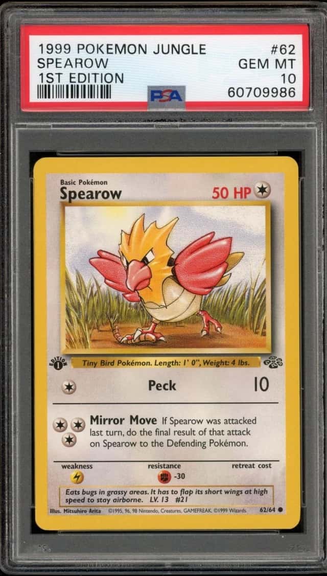 Pokemon Spearow Jungle 62/64 1st Edition PSA 10 Gem Mint