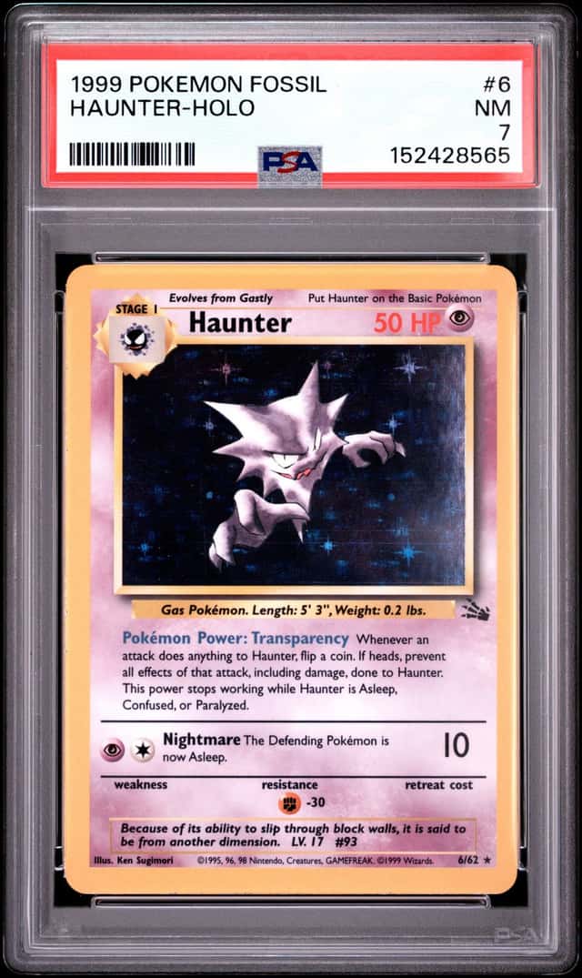 🚀 Haunter PSA 7 6/62 Fossil Holo Vintage Pokémon Card 1999 Rare Graded 🚀
