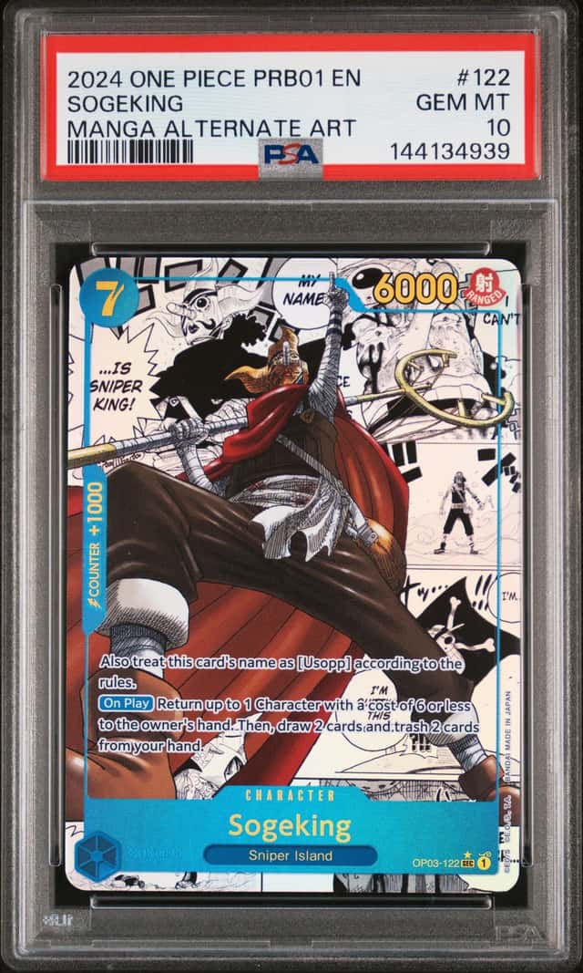 ONE PIECE SOGEKING 2024 PRB01 CARD THE BEST- #122 MANGA ALT ART PSA 10