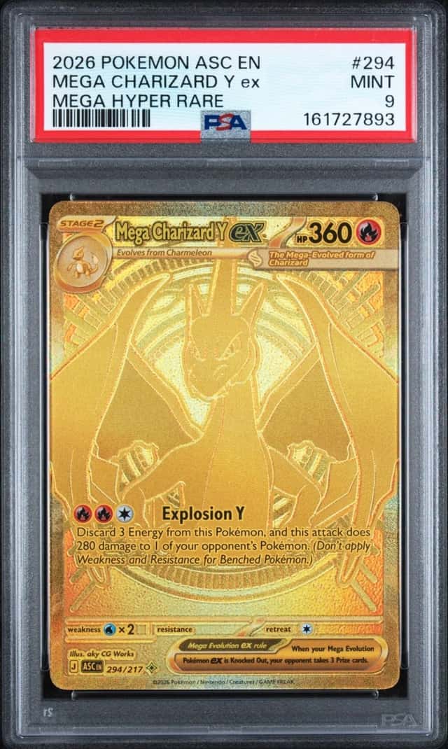 2026 POKEMON ASC EN-ASCENDED HEROES MEGA HYPER RARE MEGA CHARIZARD Y EX PSA 9