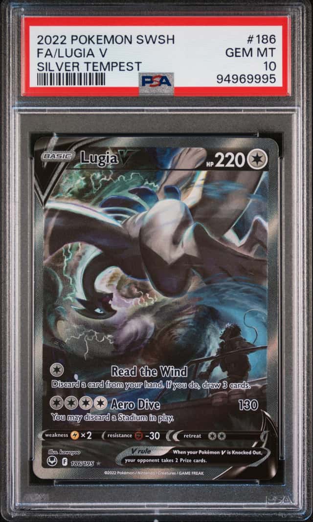 Lugia V 186/195 Alt Art Silver Tempest Pokemon PSA 10.