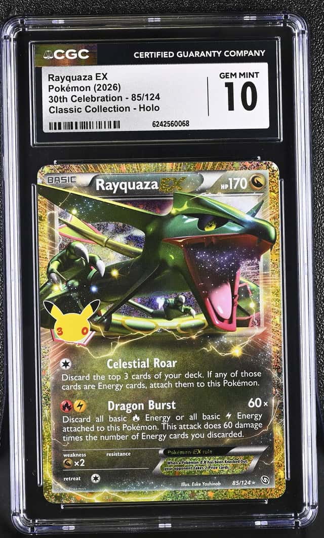 2026 Pokemon 30th Celeb Rayquaza-EX Classic [Dragons Exalted] #85/124 CGC 10