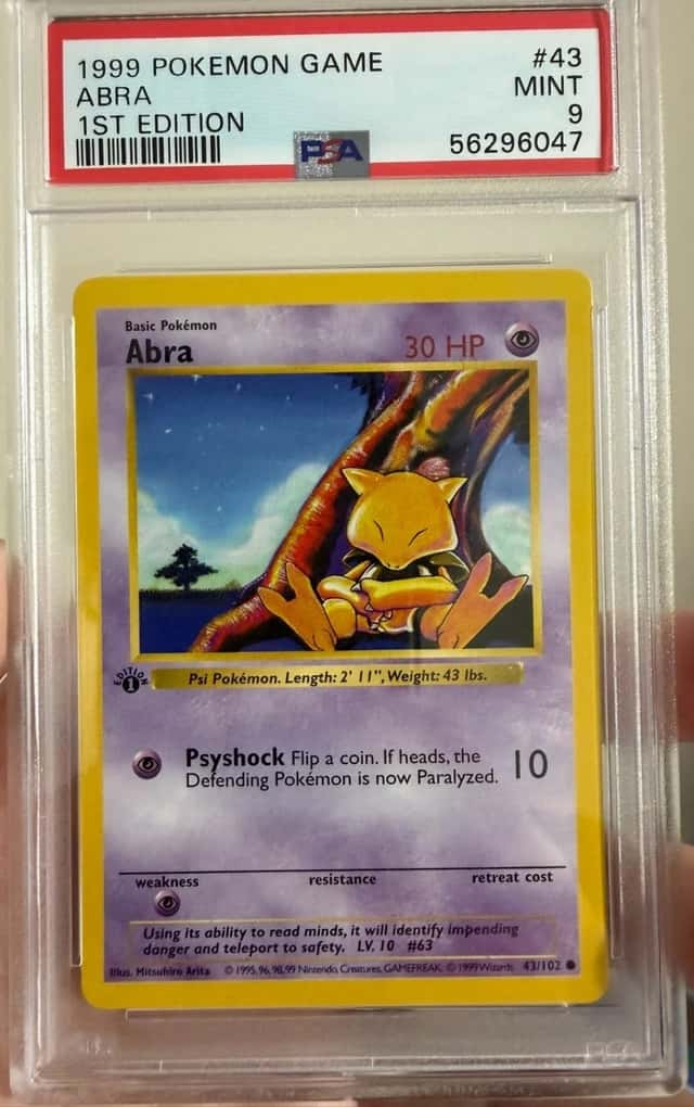 1999 Pokemon Game 1st Edition #43 Abra PSA 9 MINT