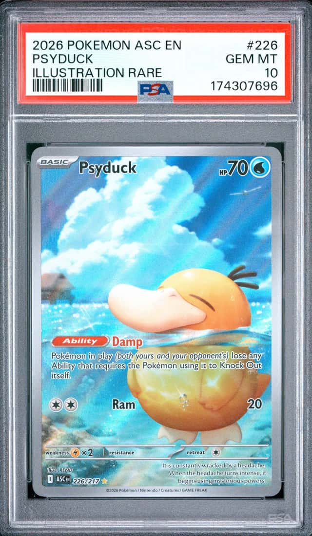 Pokemon Psyduck 226/217 ASC Illustration Rare Holo English PSA 10 2026