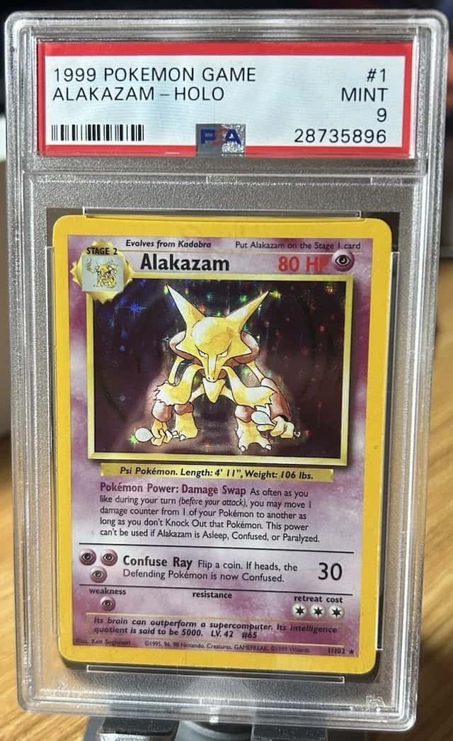 Alakazam Base Set Holo 1/102 1999 PSA 9 WOTC