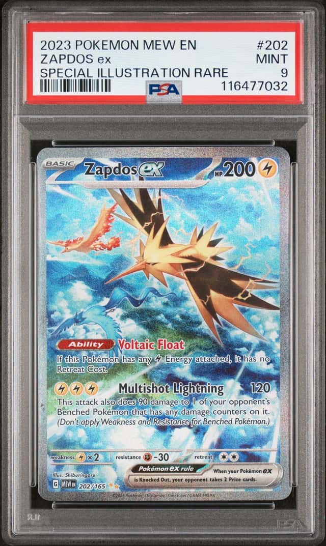 Pokemon Zapdos ex 202/165 SV 151 Special Illustration Rare Holo English Basic