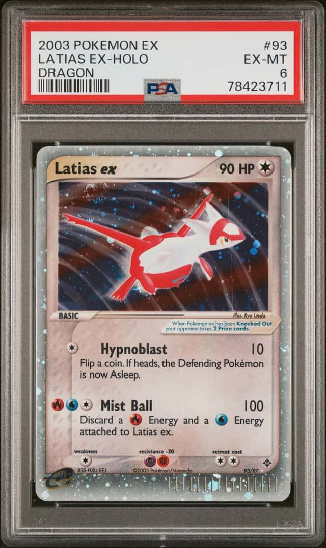 2003 POKEMON EX DRAGON #93 LATIAS EX-HOLO PSA 6