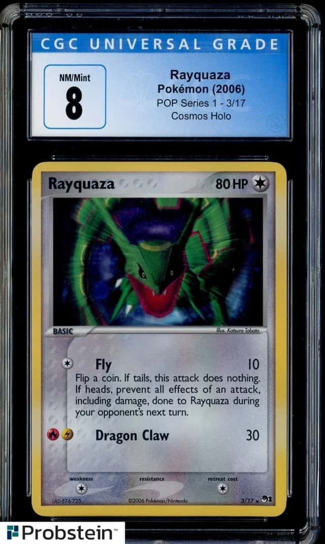 2006 Pokemon POP Series 1 Cosmos Holo #3/17 Rayquaza CGC 8 NM-MT