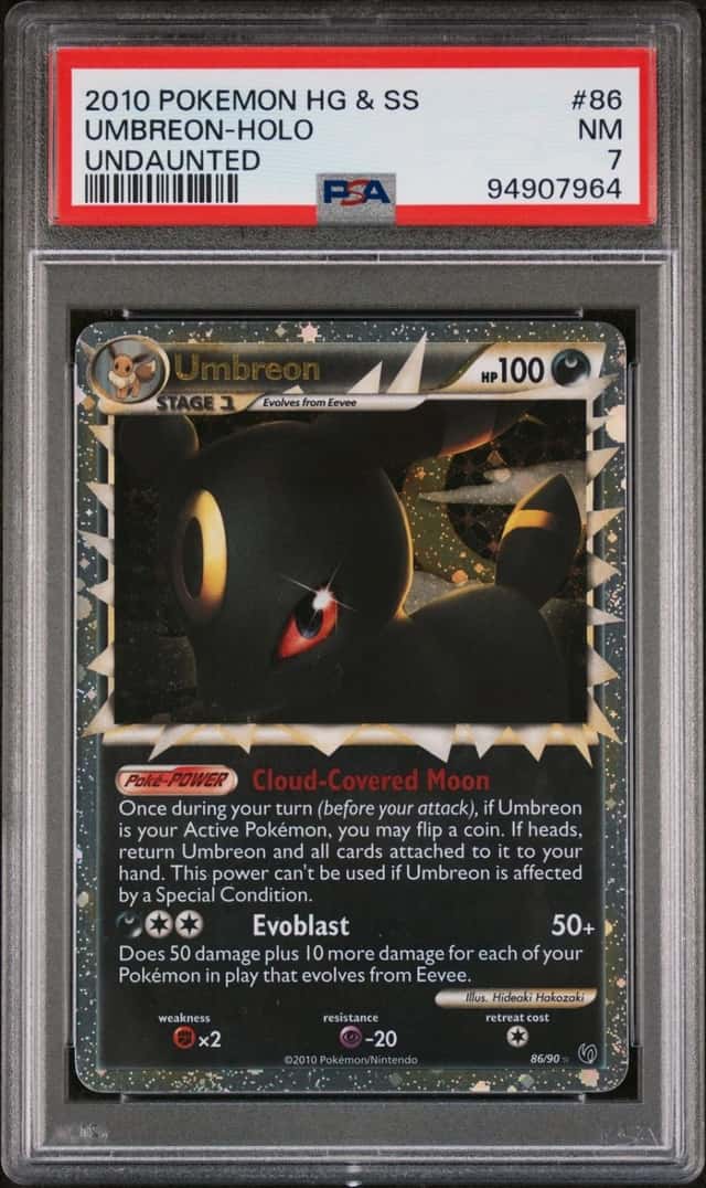2010 POKEMON HEARTGOLD & SOULSILVER UNDAUNTED #86 UMBREON-HOLO PSA 7