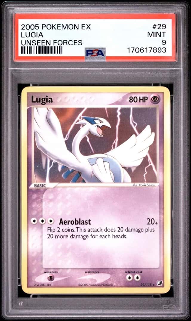 2005 POKEMON EX UNSEEN FORCES #29 LUGIA PSA 9