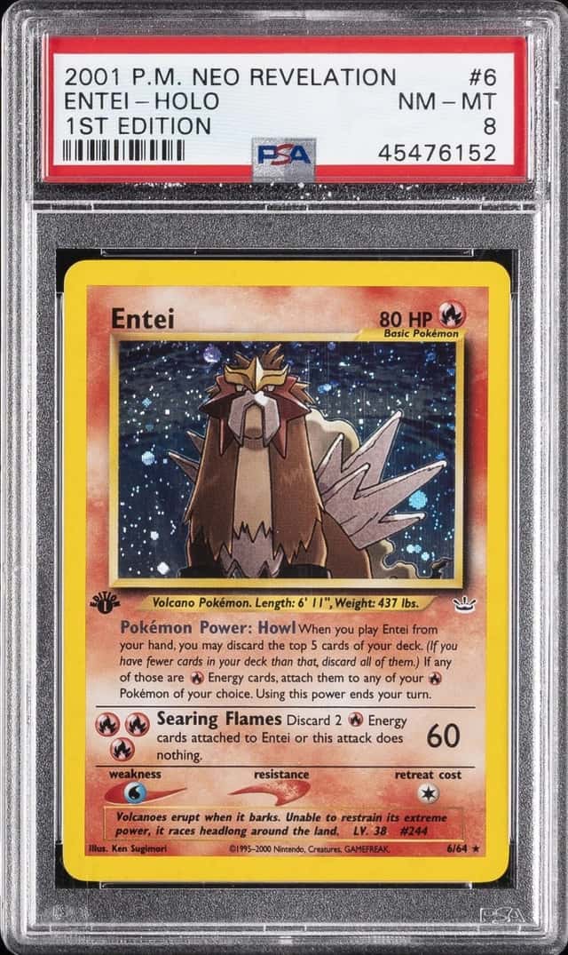 2001 POKEMON NEO REVELATION 1ST EDITION #6 ENTEI-HOLO PSA 8