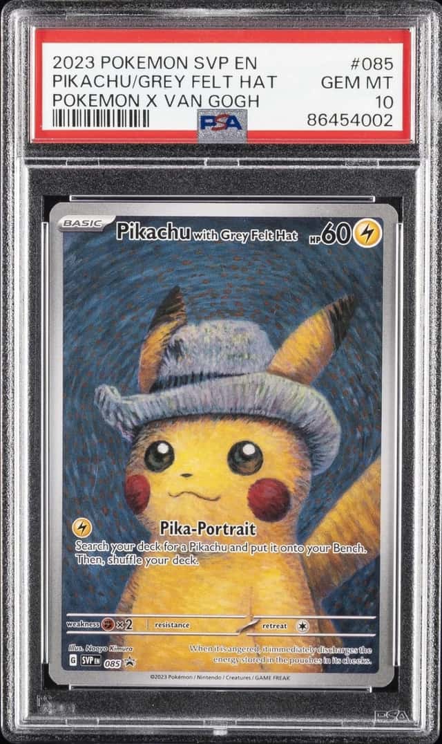 2023 POKEMON SVP EN-SV BLACK STAR PROMO #085 PIKACHU WITH GREY FELT HAT PSA 10