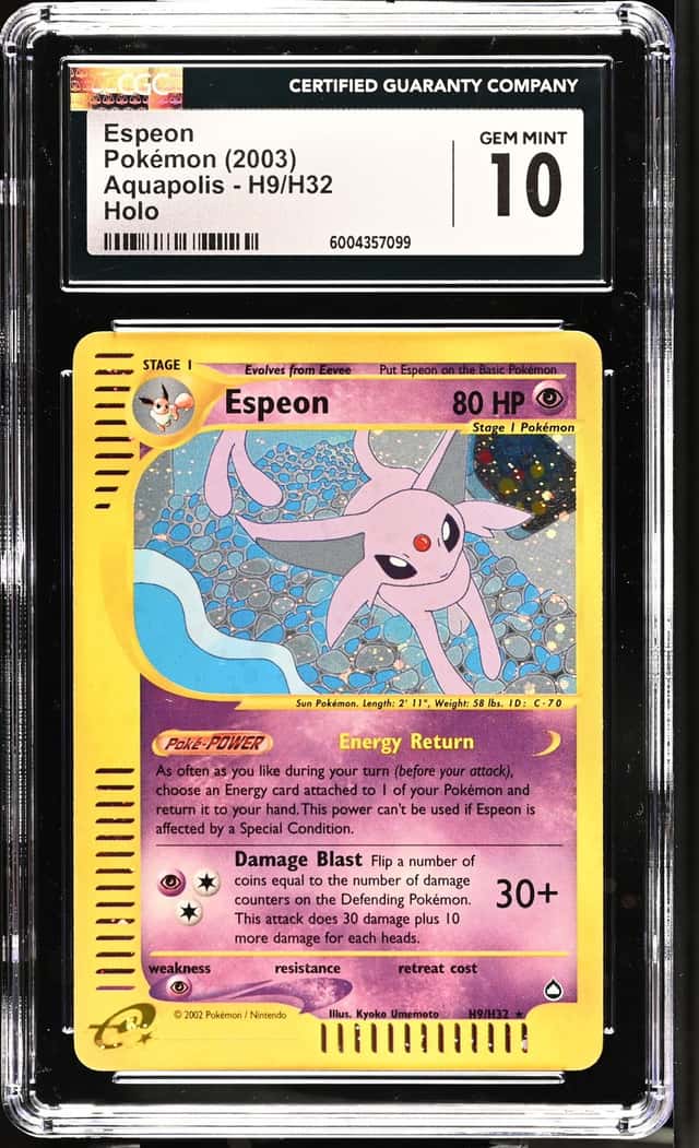Pokémon Espeon 2003 Aquapolis #H9/H32 Holo CGC 10