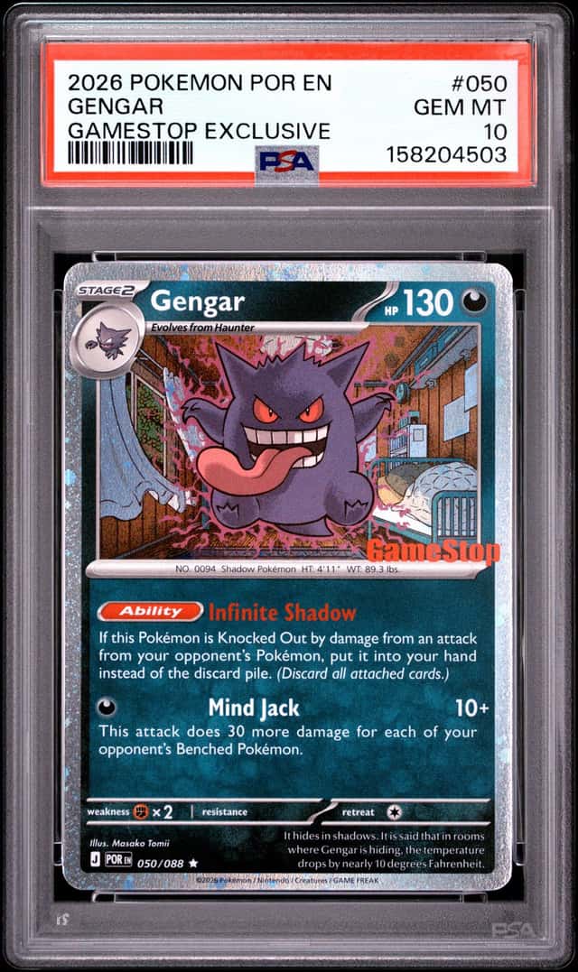 2026 POKEMON POR EN-PERFECT ORDER GAMESTOP EXCLUSIVE #050 GENGAR PSA 10