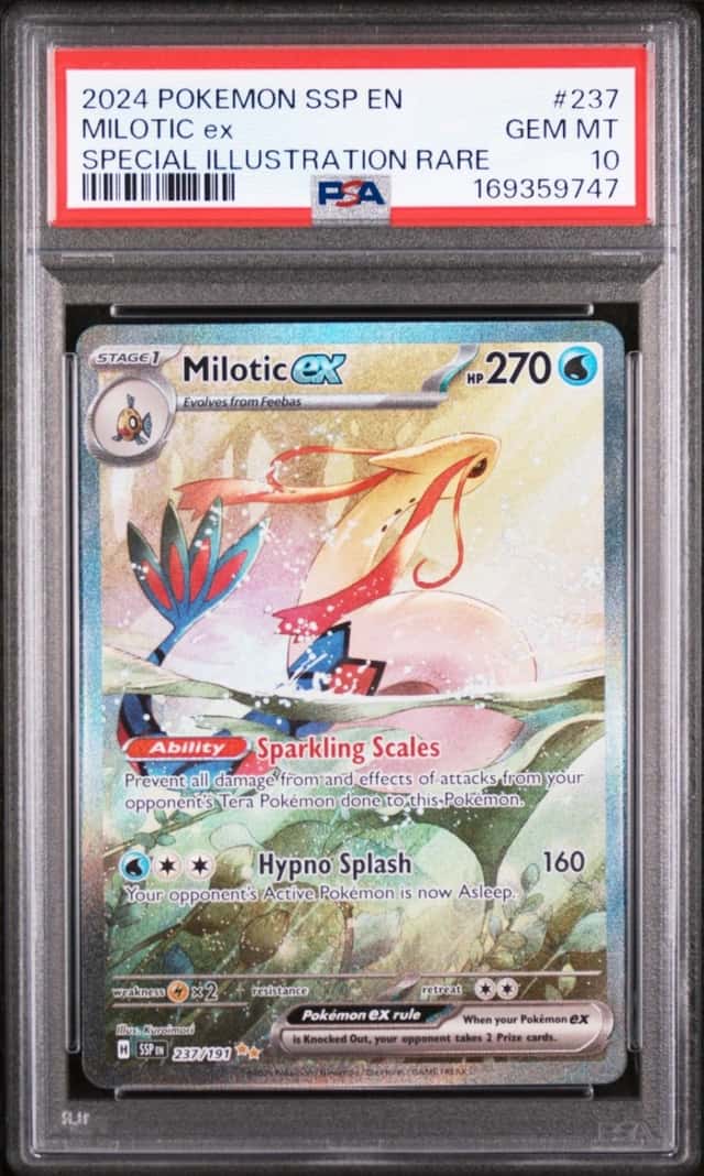 2024 POKEMON SSP EN-SURGING SPARKS SPECIAL ILLUSTRATION RARE MILOTIC EX PSA 10
