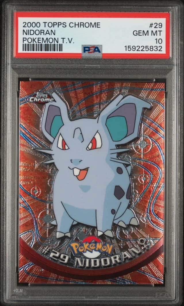 2000 TOPPS CHROME POKEMON T.V. #29 NIDORAN PSA 10