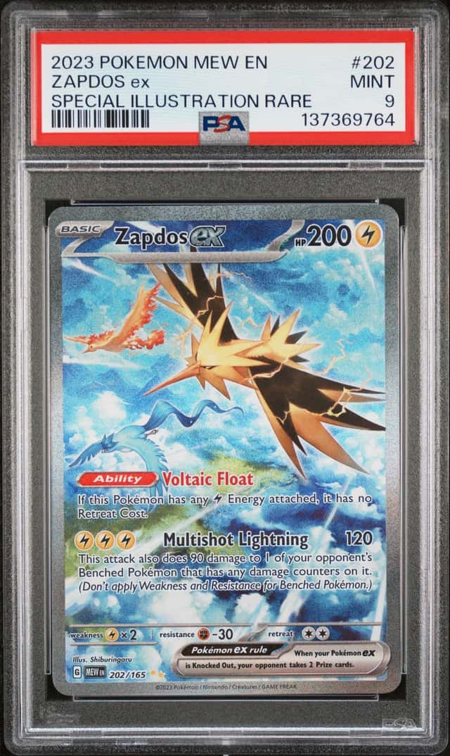 2023 Pokemon SV 151 Zapdos ex Special Illustration Rare #202/165 PSA 9