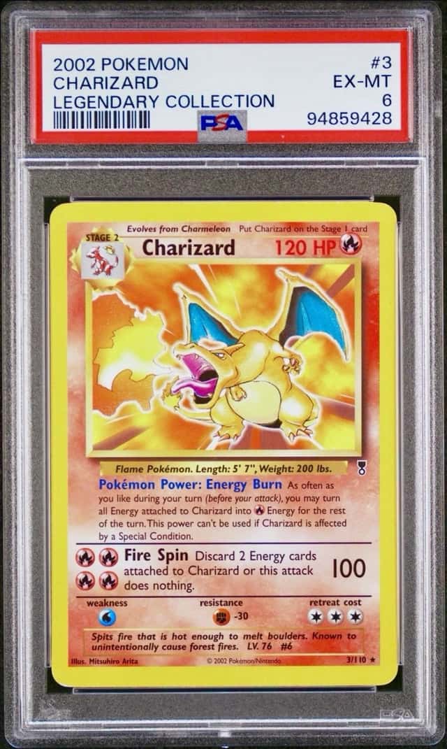 2002 POKEMON LEGENDARY COLLECTION #3 CHARIZARD PSA 6