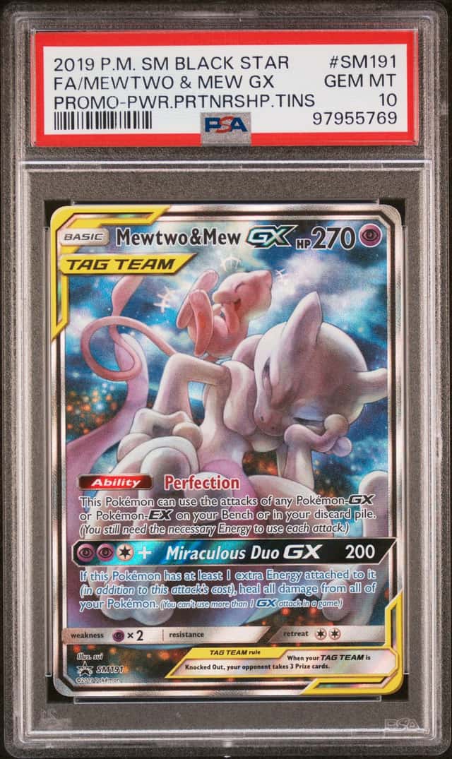 2019 Pokemon SM Black Star Promos Mewtwo & Mew #SM191 PSA 10 GEM MINT