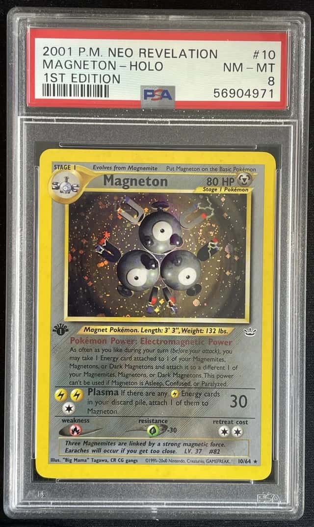 Magneton 2001 Pokemon Neo Revelation 1st Edition Holo 10/64 English PSA 8
