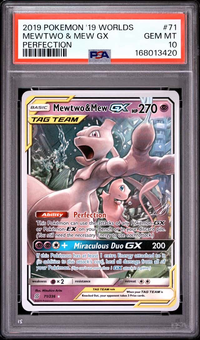2019 POKEMON 2019 WORLD CHAMPIONSHIPS DECK: PERFECTION MEWTWO & MEW GX PSA 10