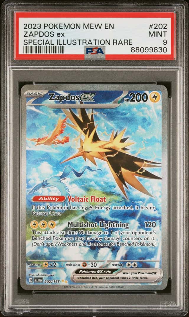 2023 Pokemon SV 151 Zapdos ex Special Illustration Rare #202/165 PSA 9