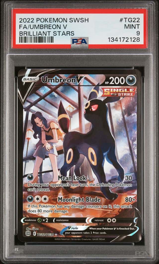 2022 POKEMON SWSH BRILLIANT STARS TRAINER GALLERY #TG22/TG30 UMBREON V PSA 9
