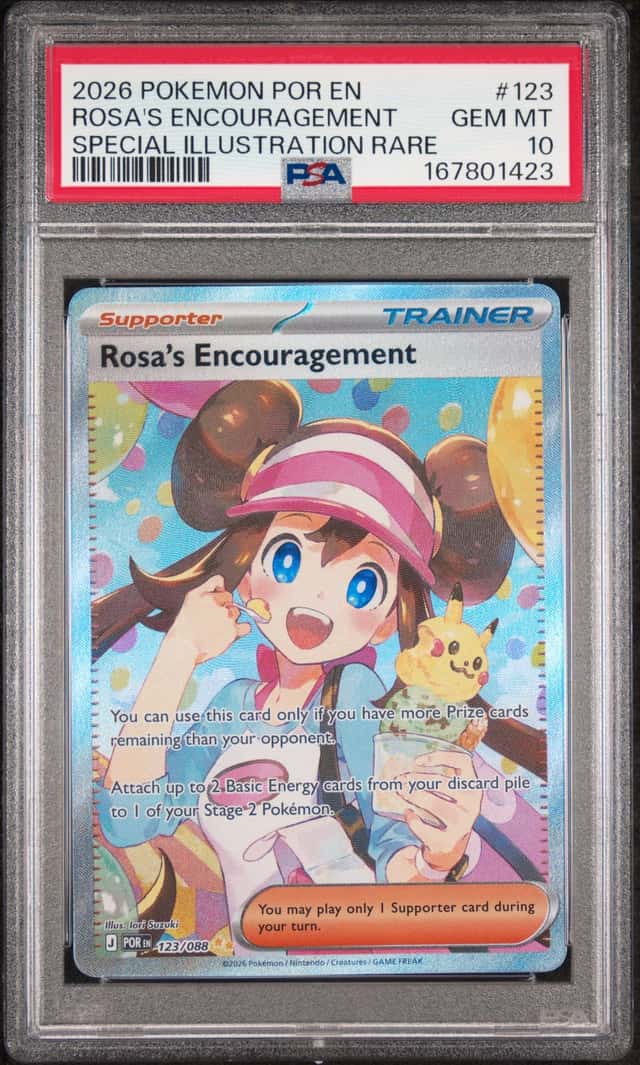 2026 POKEMON PERFECT ORDER SPECIAL ILLUSTRATION RARE ROSA'S ENCOURAGEMENT PSA 10