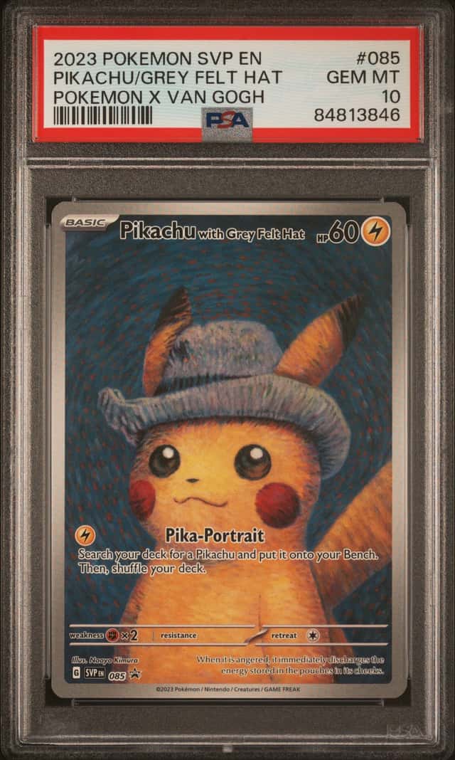 Pokemon Pikachu with Grey Felt Hat SVP 085 2023 EN Promo Full Art PSA 10