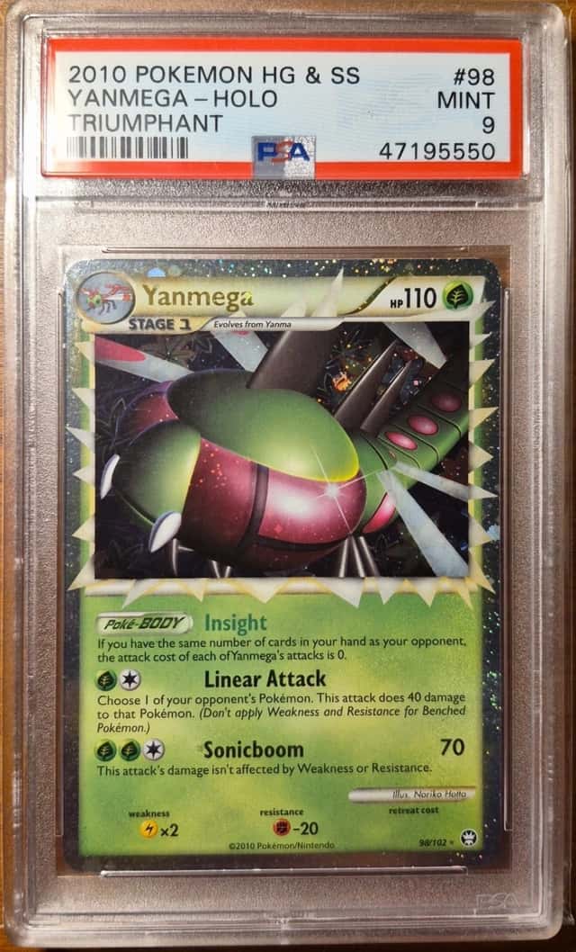 2010 POKEMON HEARTGOLD & SOULSILVER TRIUMPHANT #98 YANMEGA PRIME HOLO PSA 9 