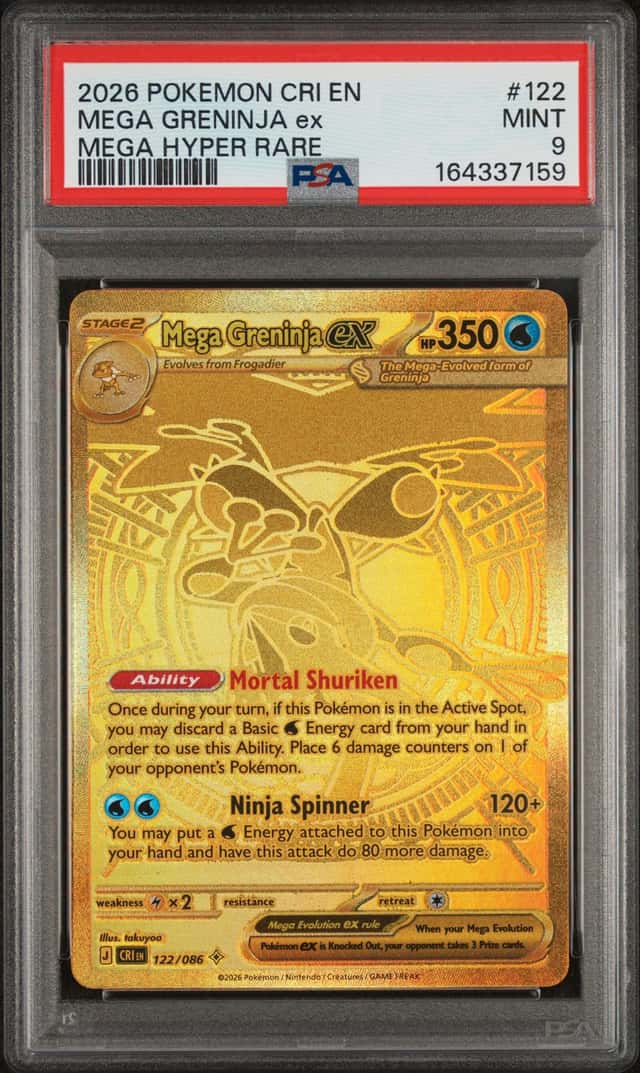 2026 POKEMON CRI EN-CHAOS RISING MEGA HYPER RARE #122 MEGA GRENINJA EX PSA 9