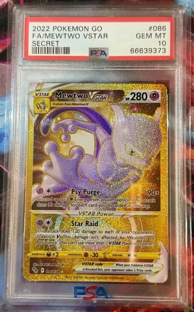 2022 Pokemon Go MEWTWO VSTAR Secret Gold 086/078 PSA 10 Gem Mint