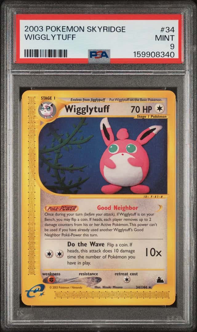 2003 POKEMON SKYRIDGE #34 WIGGLYTUFF PSA 9