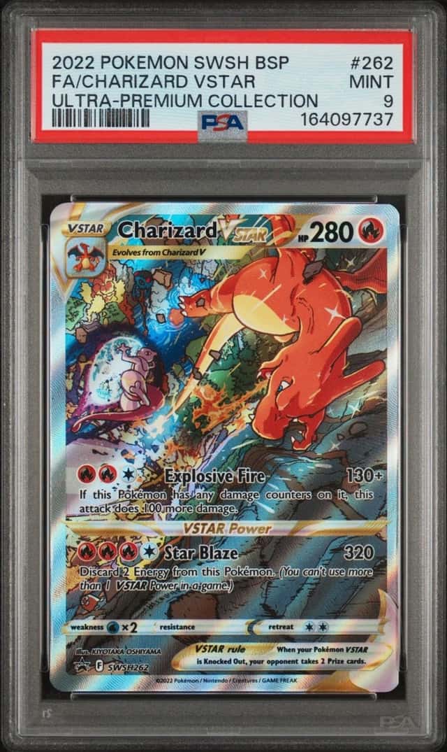 2022 POKEMON SWSH BLACK STAR PROMO #262 FULL ART/CHARIZARD VSTAR PSA 9