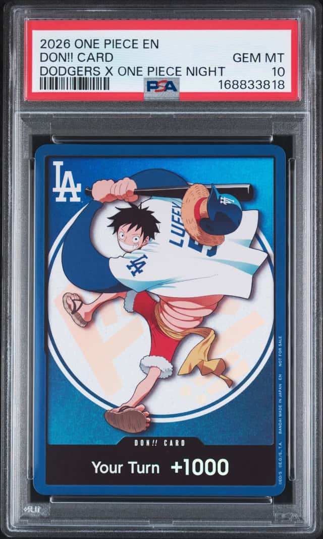 2026 DODGERS x ONE PIECE NIGHT MONKEY D LUFFY DON!! CARD PROMO PSA 10 GEM MINT