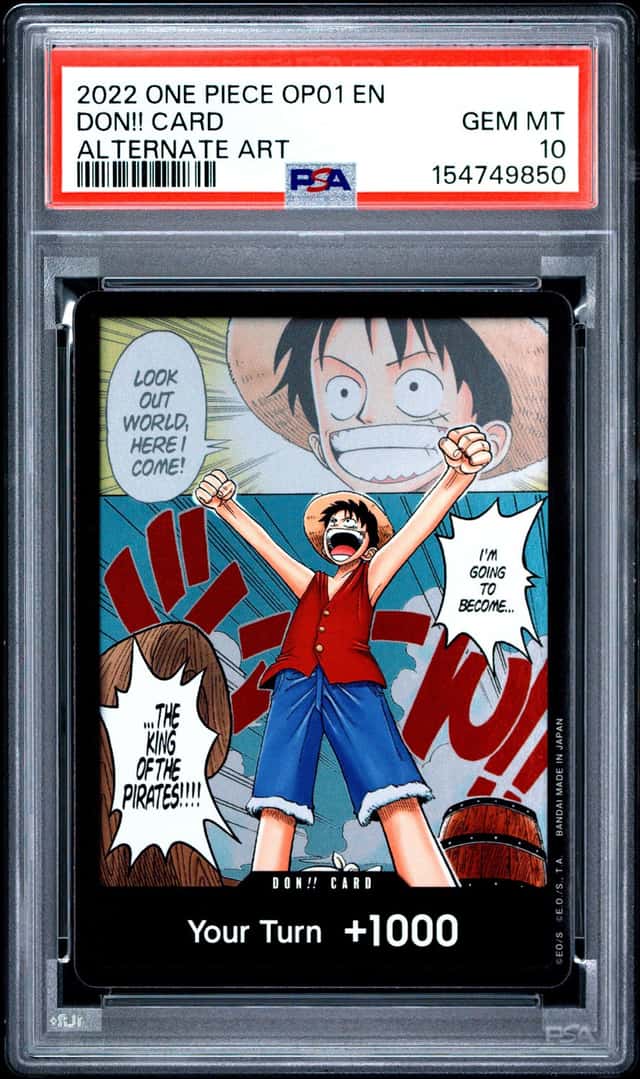 2022 One Piece OP01 EN Don!! Card Alternate Art PSA 10 GEM MINT