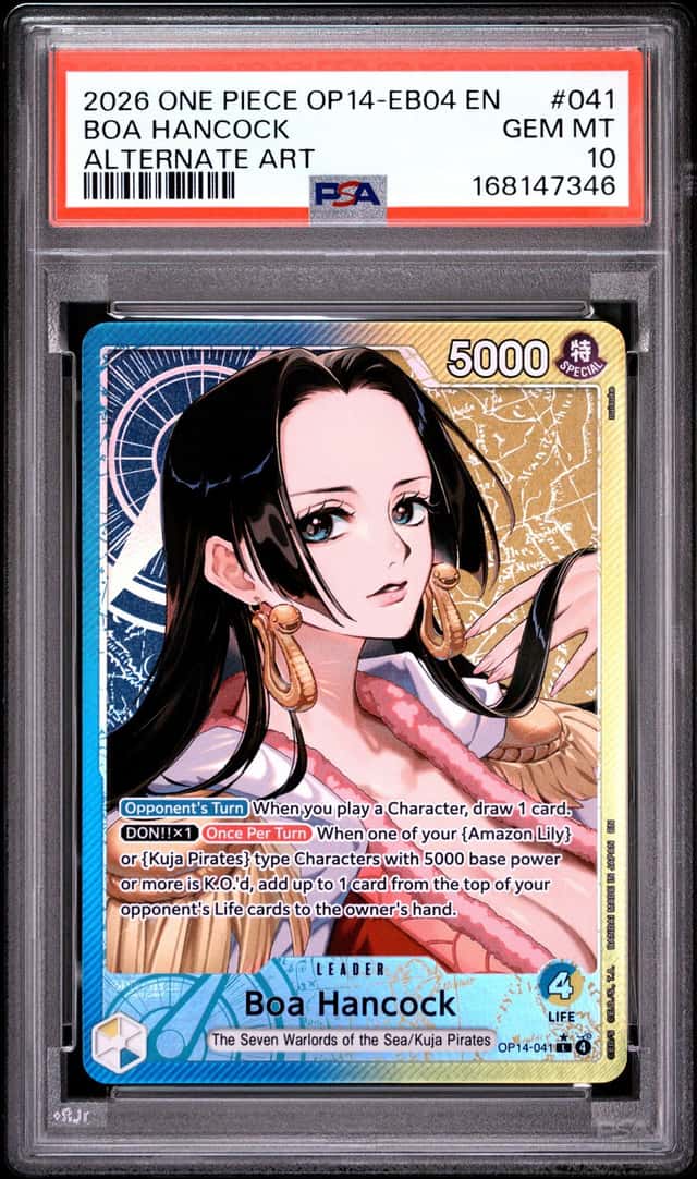 2026 ONE PIECE OP14-EB04-THE AZURE SEA'S SEVEN ALTERNATE ART BOA HANCOCK PSA 10